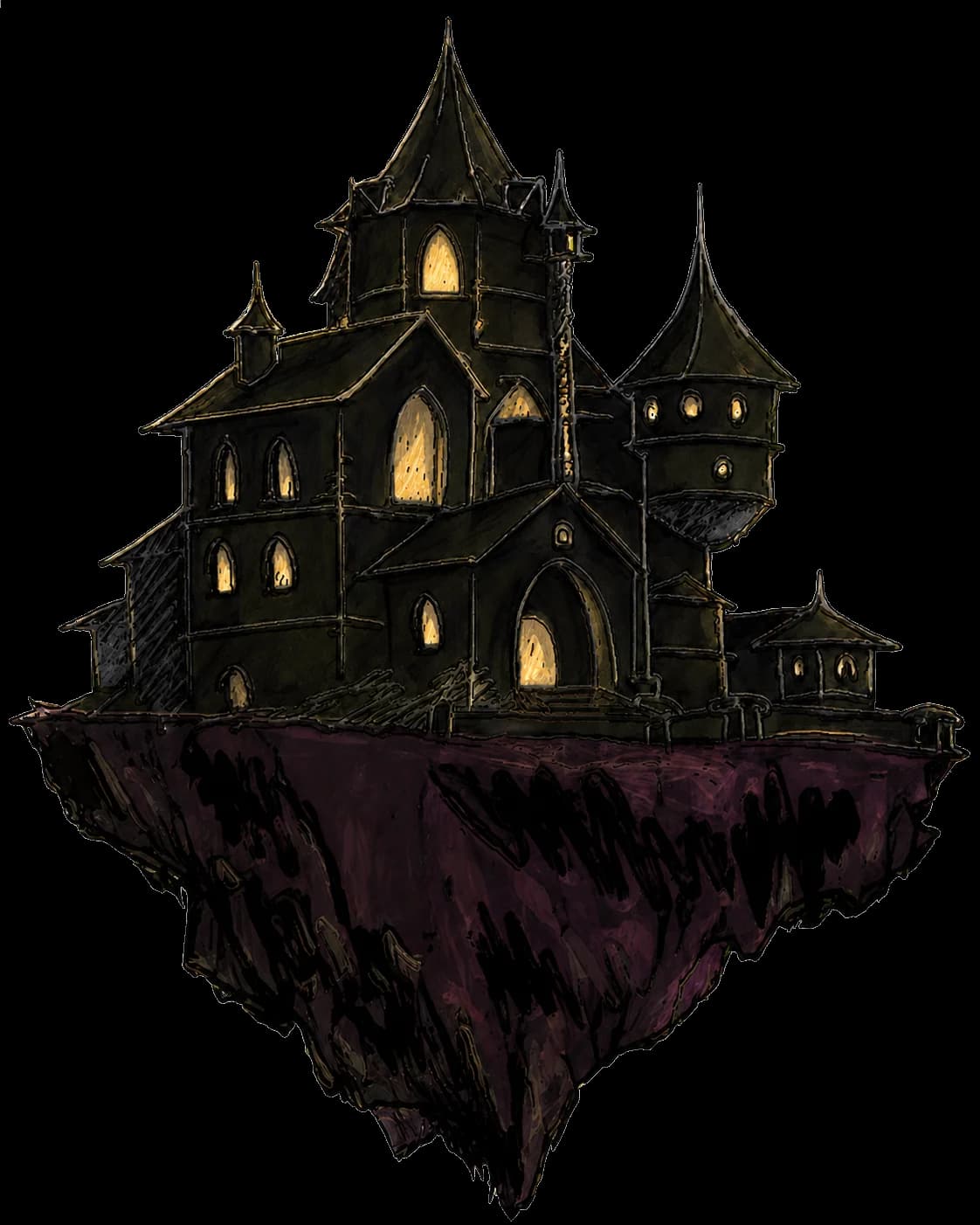 The Hack Dearborn castle on a floating island